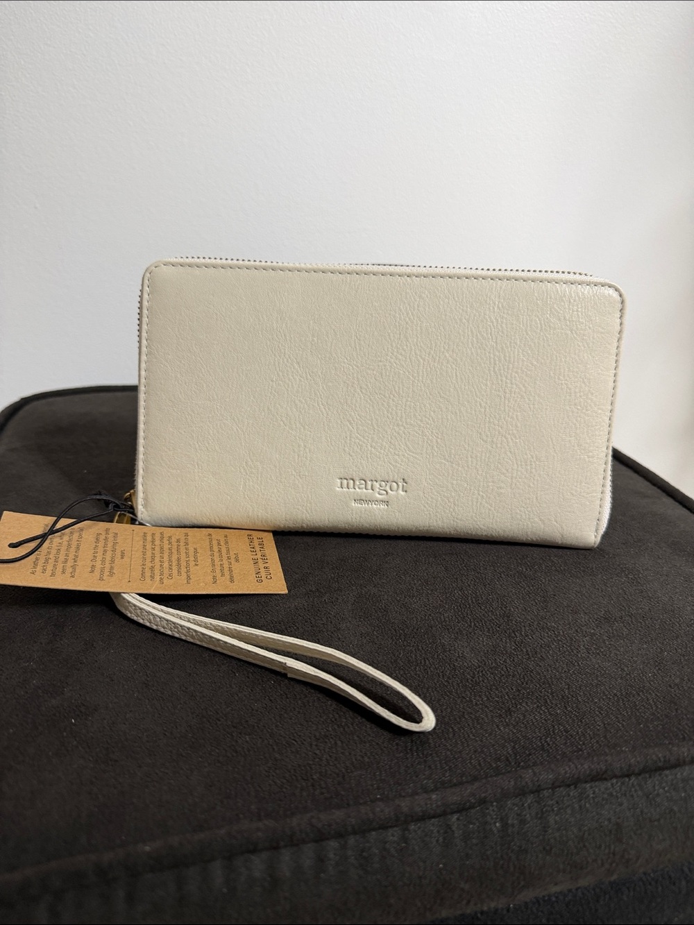 NEW, Margot Benita Cream Zip-Around Wristlet/Wallet